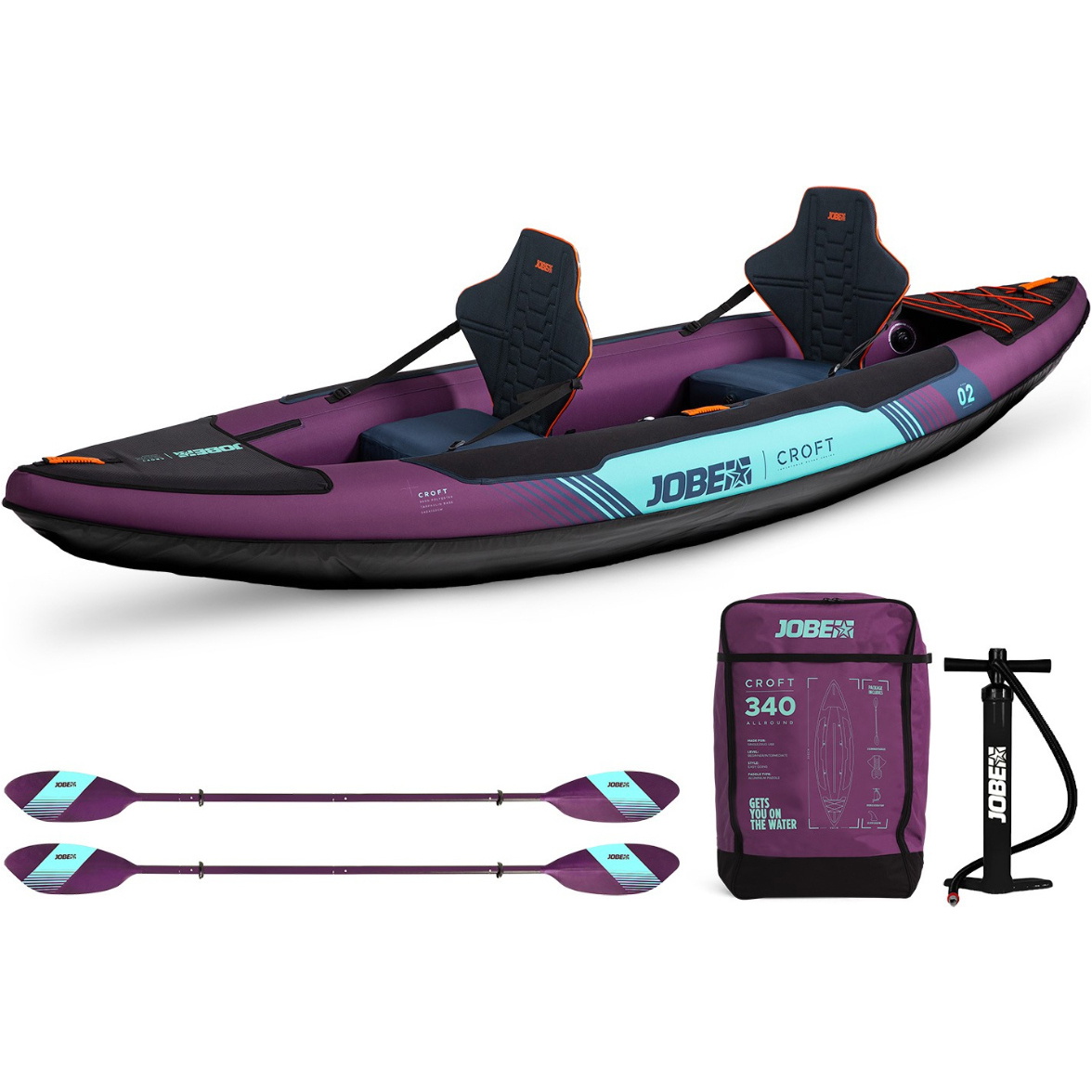 2026 Jobe Ensemble Kayak Gonflable Croft 600025001 - Sunset Purple